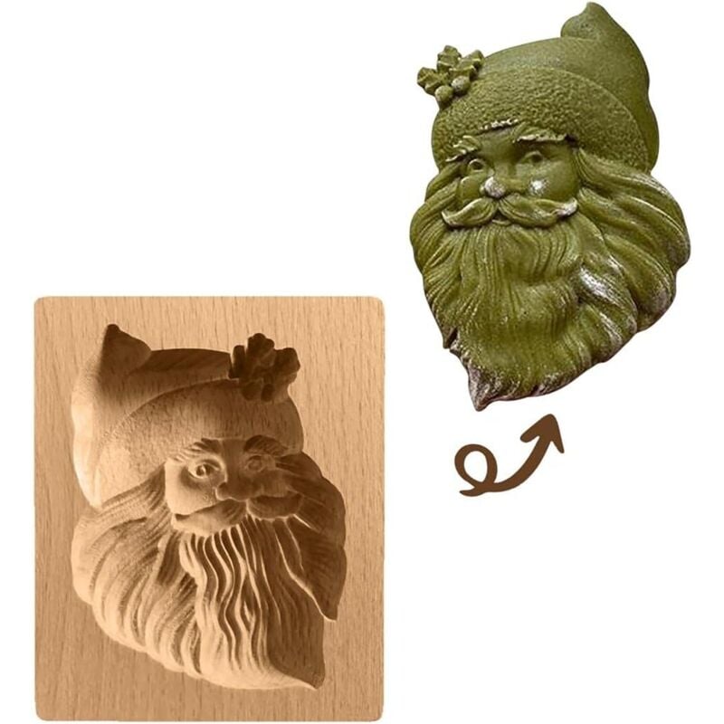 Andere Weihnachtsdekorationen, Ausstechmaschine aus Holz, konische Plätzchenform, Antihaft-Modell, Lebkuchen aus Holz mit Mustern für Festwünsche,