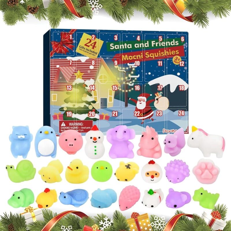 Andere Weihnachtsdekorationen, Weihnachts-Adventskalender 2024 für Kinder, Adventskalender 2024 für Kinder, 24 Weihnachtsgitter, süße Papiertiere