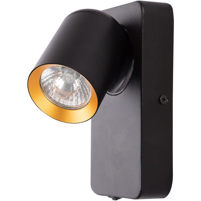 Andy 1xGU10 Wandleuchte Schwarz + Gold