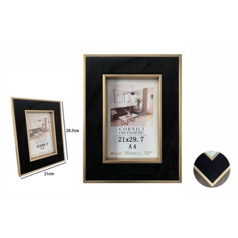 Trade Shop Traesio - Trade Shop - gerichte für foto poster quadri tele 21X29.7CM nera mit oro 70304 bords -