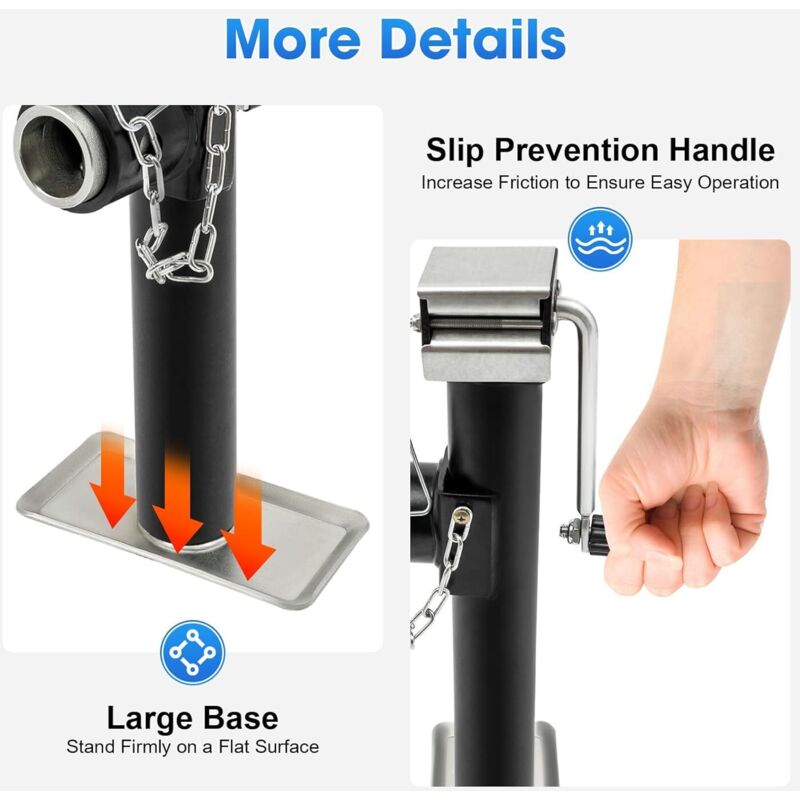 Anhänger jack unabhängige manuelle jack kann 2204,62 Pfund schweißte Anhänger jack 126cm heben Höhe Auto jack mit rutschfestem Griff für LKW