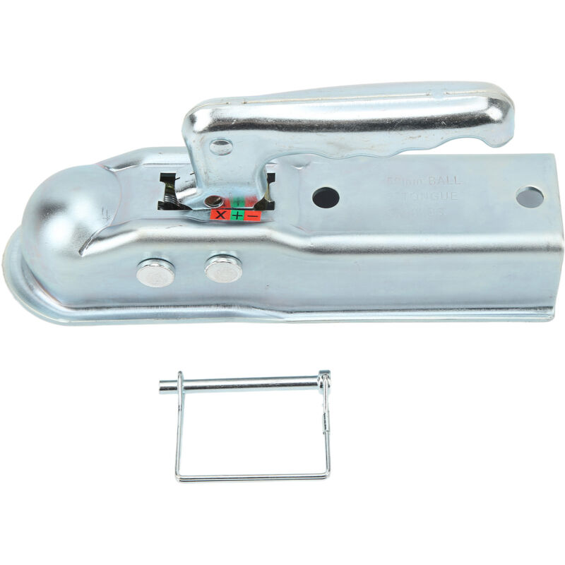 Anhängerkupplung, Hochfeste Anhängerkupplung mit gerader Deichsel für 50-mm-Vierkantrohr.