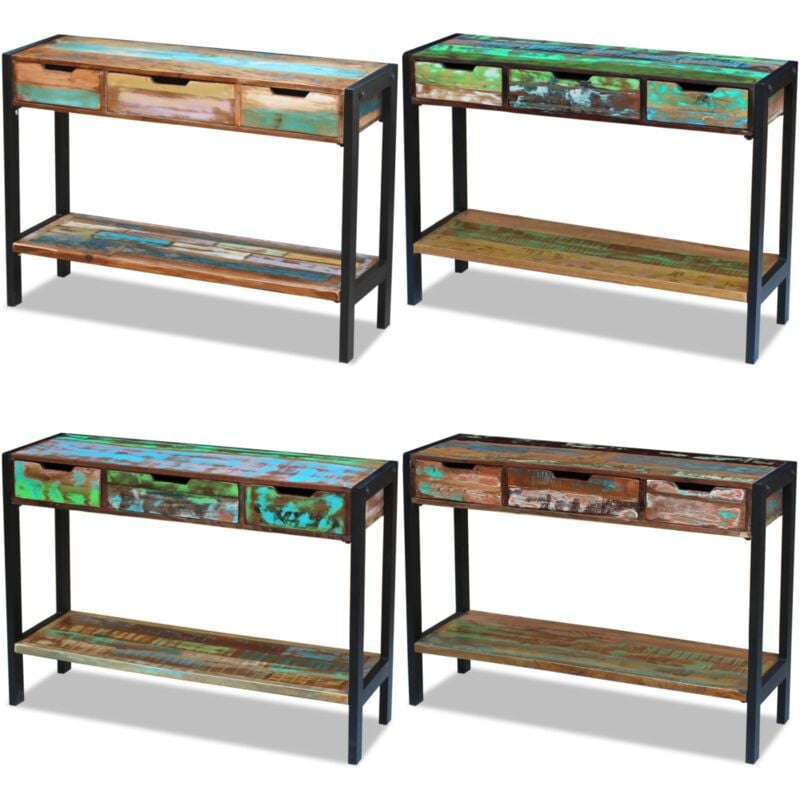 Sideboard mit 3 Schubladen Altholz Massiv - Sideboard - Vintage Sideboard - Altholzmöbel - Massives Holz - Stahlrahmen - Home & Living