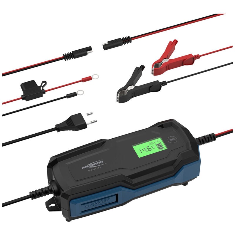 Ansmann - bc 6-12V / 6 a 1001-0145 Kfz-Ladegerät, Werkstattladegerät, Batterieüberwachung, Kfz-Batteri