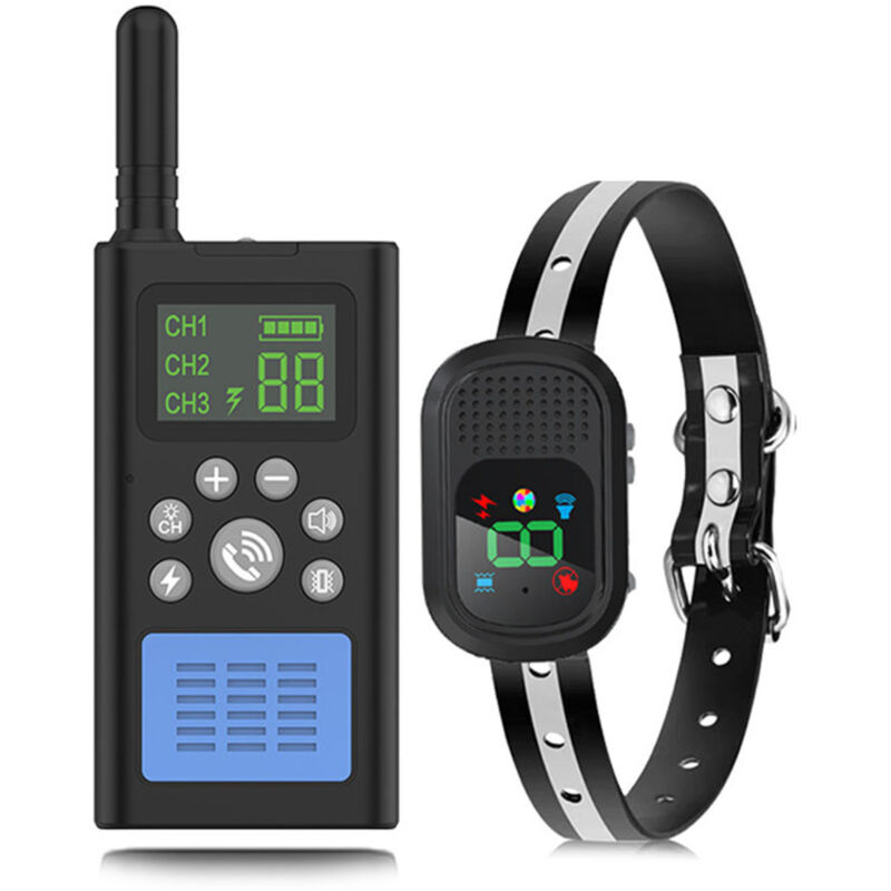 Odipie - Anti-Bell-Halsband für große, mittelgroße und kleine Hunde, Hunde-Schockhalsband mit 1500 m Fernbedienung (Leerpackung), Anti-Bell-Halsband