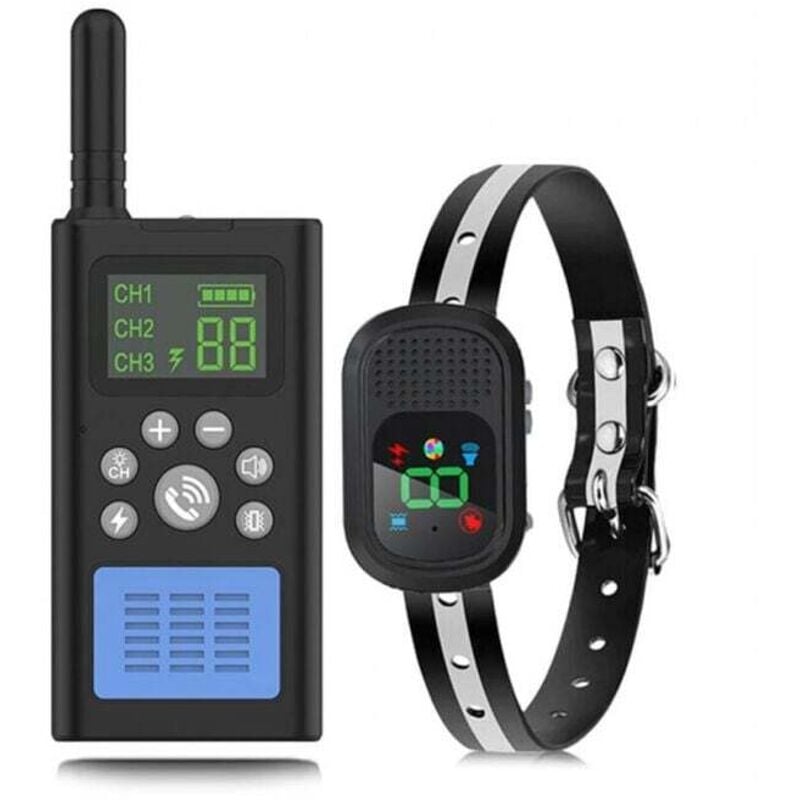 Anti-Bell-Halsband für große, mittlere und kleine Hunde, Hunde-Schockhalsband mit 1500 m Fernbedienung (Leerpackung), Anti-Bell-Halsband mit Piepton