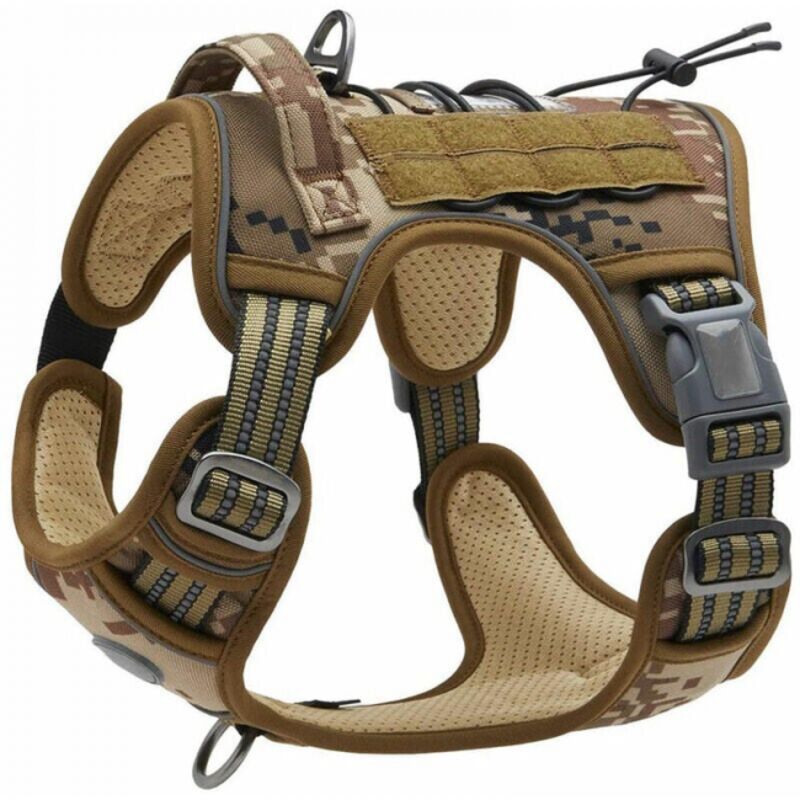 Anti-Zug-Hundegeschirr, atmungsaktives und verstellbares taktisches Hundegeschirr, leicht zu tragen für kleine, mittelgroße und große Hunde,