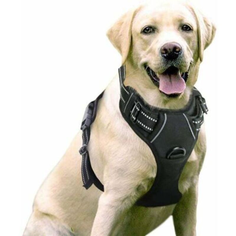 Anti-Zug-Hundegeschirr, leicht anzulegendes, reflektierendes und verstellbares Hundegeschirr mit Frontbefestigung, Geschirr für mittelgroße und große