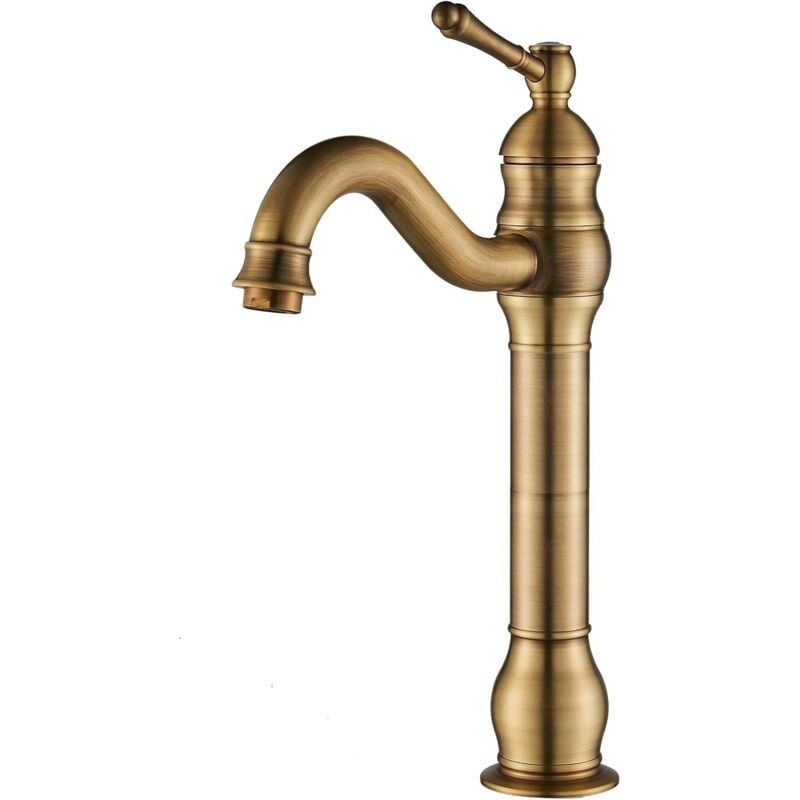 Antike Farbe Hochbogen Badezimmer Wasserhahn 360 ° Drehung Retro Badezimmer Wasserhahn Waschbecken Wasserhahn mit 60cm Schlauch