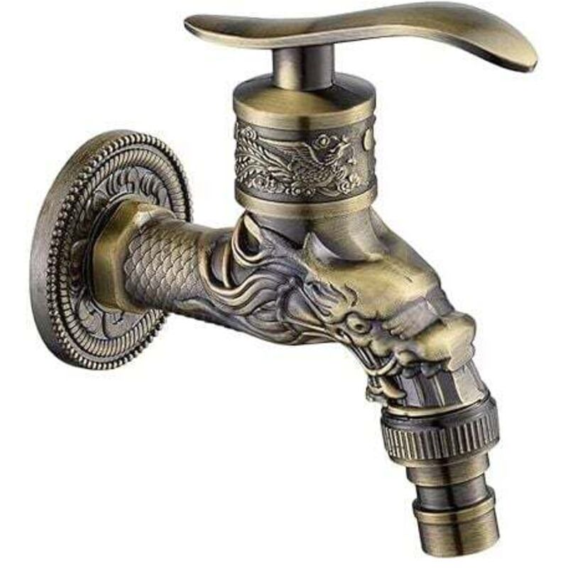 XVX - Antiker Messing Wasserhahn, Messing Waschbecken Wasserhahn, Antiker Wasserhahn für Garten, Küche, Badezimmer