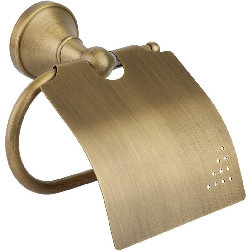 Porte Papier Toilette Antique, Support Papier Toilette en Laiton Brossé Porte Rouleau Toilette Mural Derouleur Papier Toilette WC