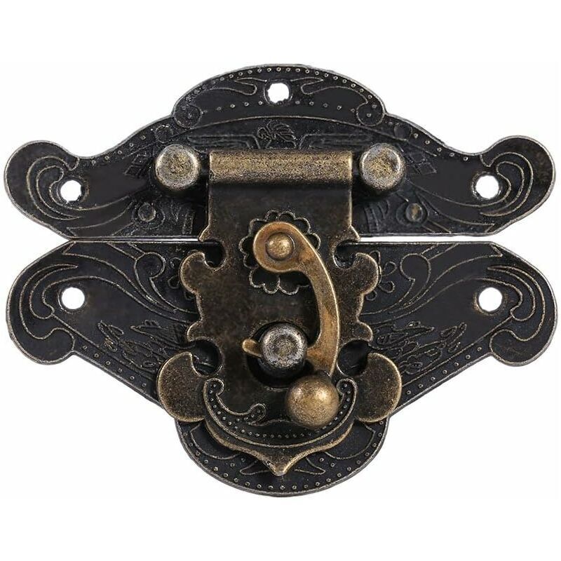 Antikes Vorhängeschloss mit geprägtem Haken und Schraube für dekorative Schränke, Kleiderschränke, Schmuckkästchen, Geschenkboxen, Koffer oder Möbel.