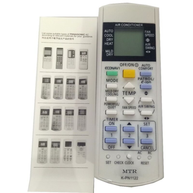 Anwendbare Universalfernbedienung speziell für die Klimaanlage von Panasonic National, volle Kompatibilität mit Inverter-Wärmepumpe, mehrsprachige