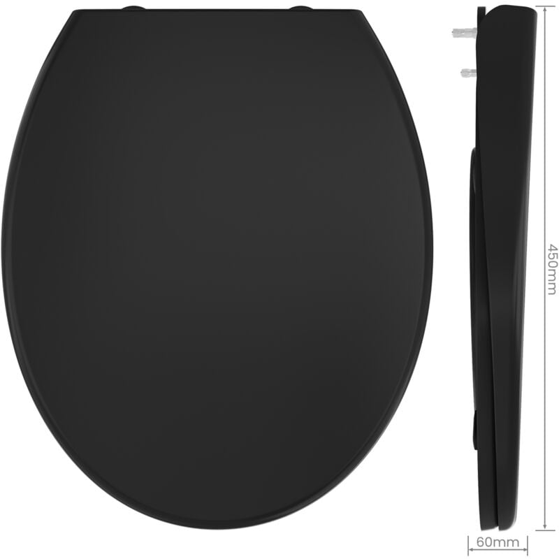 Anycee Max WC-Sitz mit Absenkautomatik, WC-Sitz Duroplast Schwarz, Quick Release