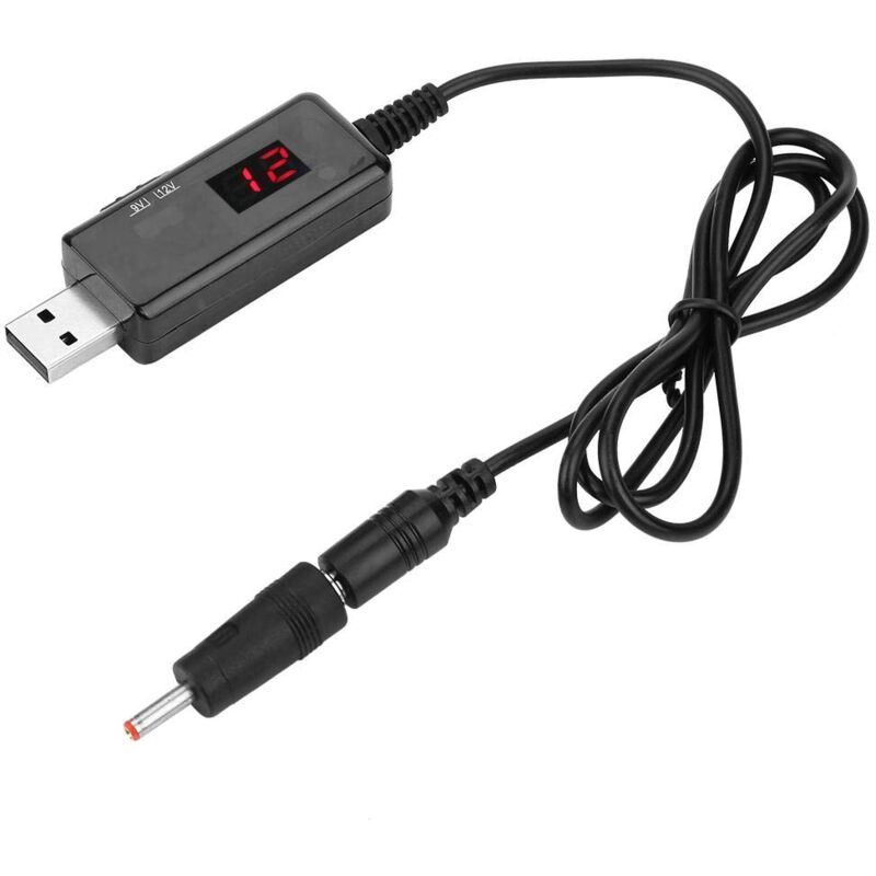 Anzeige Spannungs-Boost-Konverter USB/DC-Kabel Boost-Router USB-Aufwärtswandler-Kabel 9V/12V