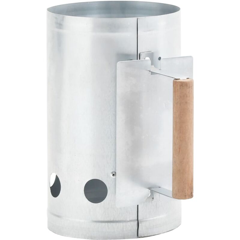 Anzündkamin für Holzkohlegrill Verzinkter Stahl Vidaxl