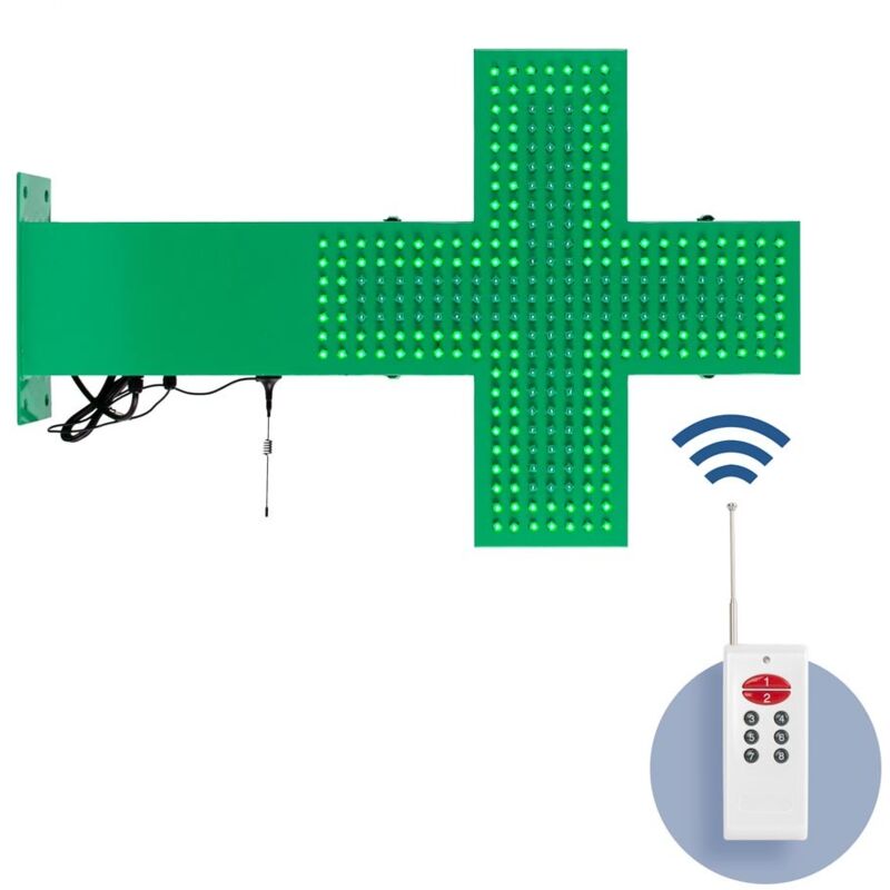 Barcelona Led - LED-Apothekenkreuz einfarbig grün 50 x 50 cm Doppelseitig