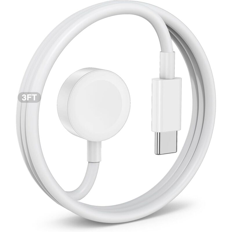 Apple Watch-Ladegerät, magnetisches USB-C-Schnellladekabel für iWatch, magnetische kabellose Ladestation, kompatibel mit Apple Watch Series