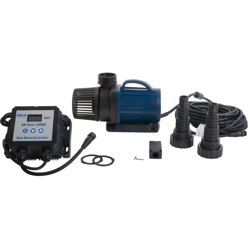 AquaForte DM-30000 Vario s Teichpumpe - 30.000 L/Std. - 335W - Förderhöhe 9,5 m - Korngröße 6 mm - Sehr energieeffizient - Geeignet für Süß- &