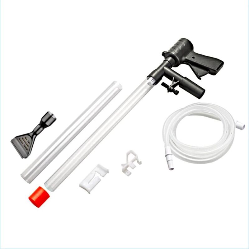 Aquarium-Schlammsauger, 5-in-1-Aquarium-Kiesreinigungsset, Kiesreiniger, Wasserwechsler, Schnellfilter, Aquarium-Wasserwechsler mit Luftdruckknopf,