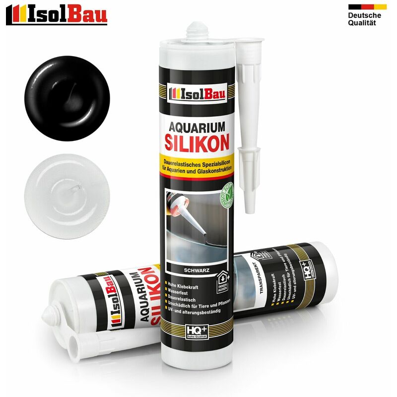 Aquarium Silikon 1-48 x 300ml Transparent Schwarz Glassilikon Aquarium Kleber Menge: 36 Stück Farbe: Transparent Artikel: Aquarium Silikon 300ml