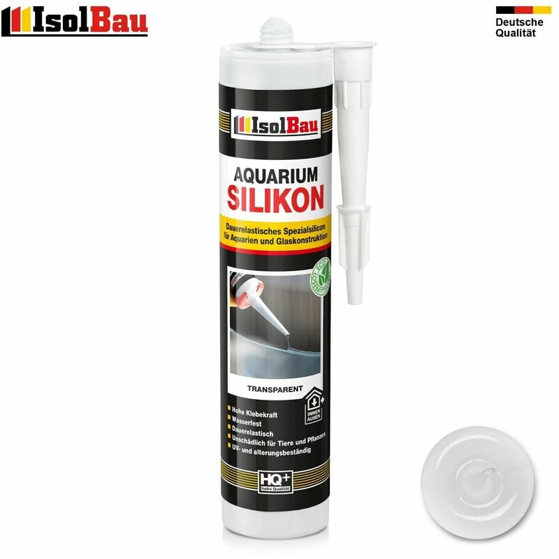 Isolbau - Aquarium Silikon Transparent 300ml Glassilikon Aquarium Kleber Terrarium Glass