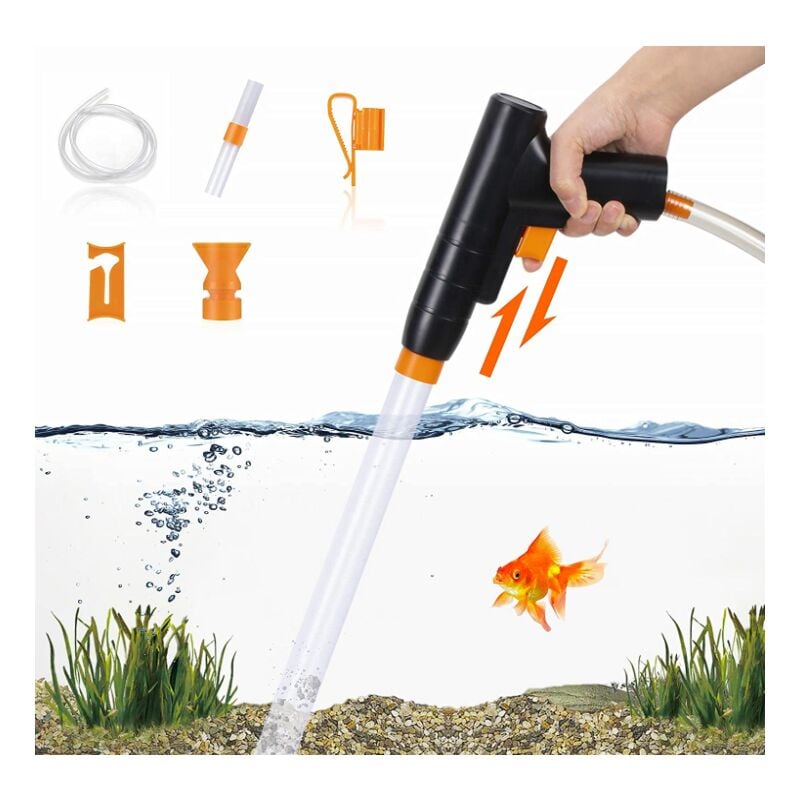 Memkey - Aquarium-Wasserwechsler, Aquarium-Schlammsauger, 3-in-1-Aquarium-Bodenreiniger, Aquarium-Kies-Reinigungsset für Wasserwechsel und