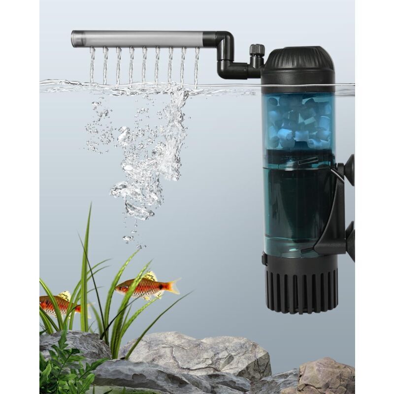 Aquariumfilter, multifunktionaler Aquariumfilter, 1 w, usb, verstellbarer Aquariumfilter für 45–60 cm große Aquarien, mumu