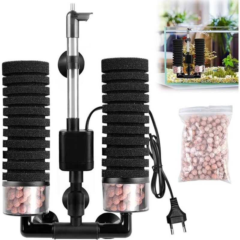 Aquariumfilter, Schwammfilter, Elektrofilter, Filterball, Leiser Doppelschwamm, Für Mechanische Biologische Filterung
