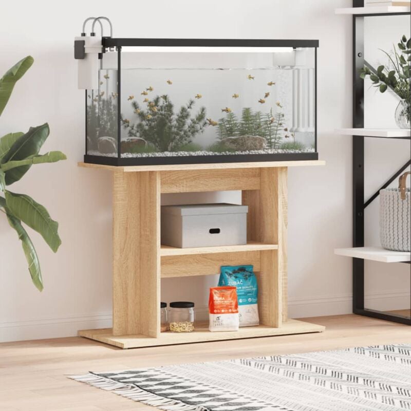 Aquariumständer Sonoma-Eiche 80x35x60 cm Holzwerkstoff Vidaxl