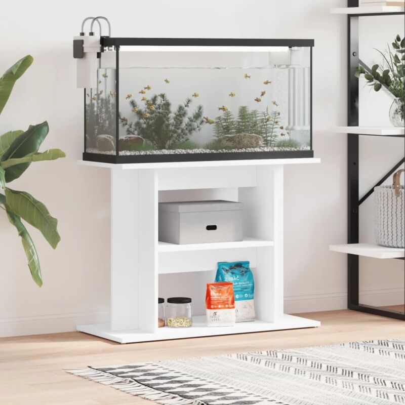 Aquariumständer Weiß 80x35x60 cm Holzwerkstoff Vidaxl