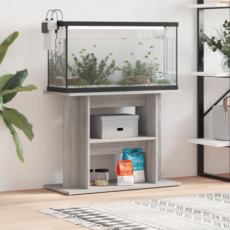 Aquariumständer Grau Sonoma 80x35x60 cm Holzwerkstoff Vidaxl