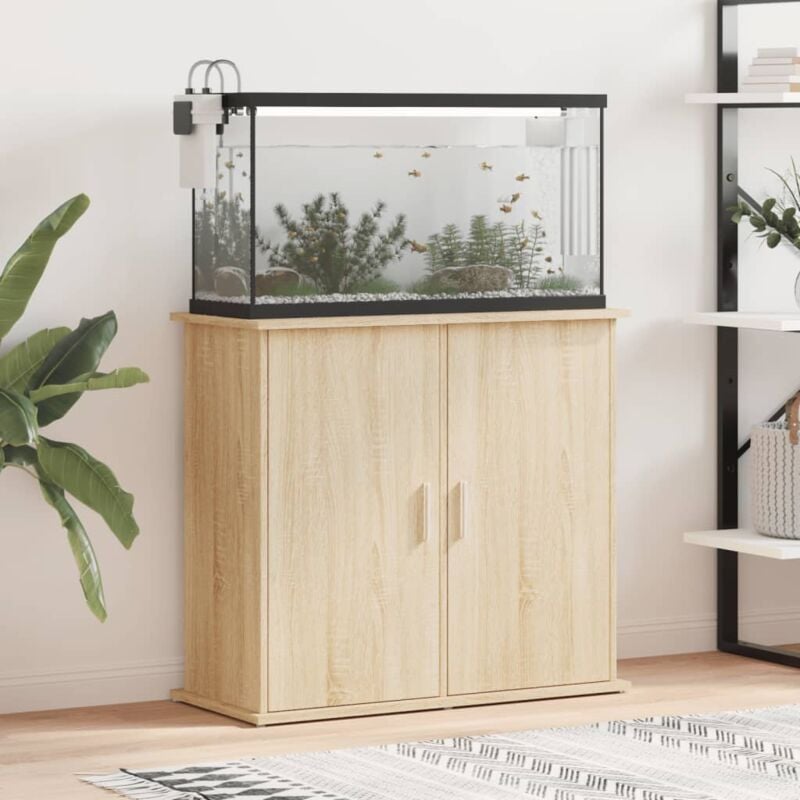 Maison Chic - Aquariumständer,Aufbewahrungsschrank,Aquarium Unterschrank Sonoma-Eiche 81x36x73 cm Holzwerkstoff NCEBE554451 BonneVie