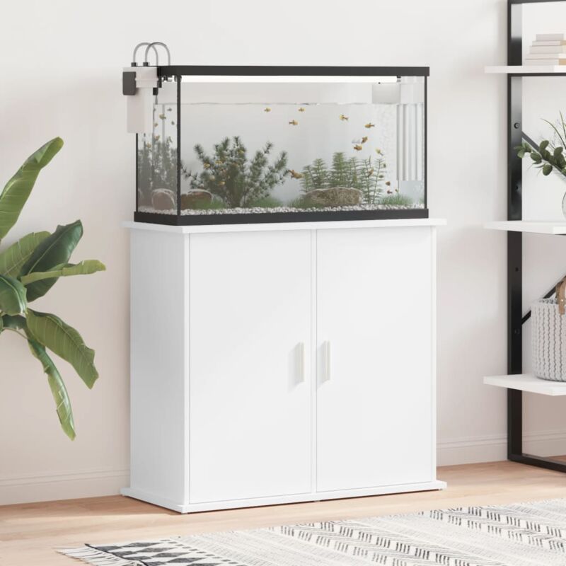 Bonnevie - Aquariumständer,Aufbewahrungsschrank,Aquarium Unterschrank Weiß 81x36x73 cm Holzwerkstoff NCEBE382853