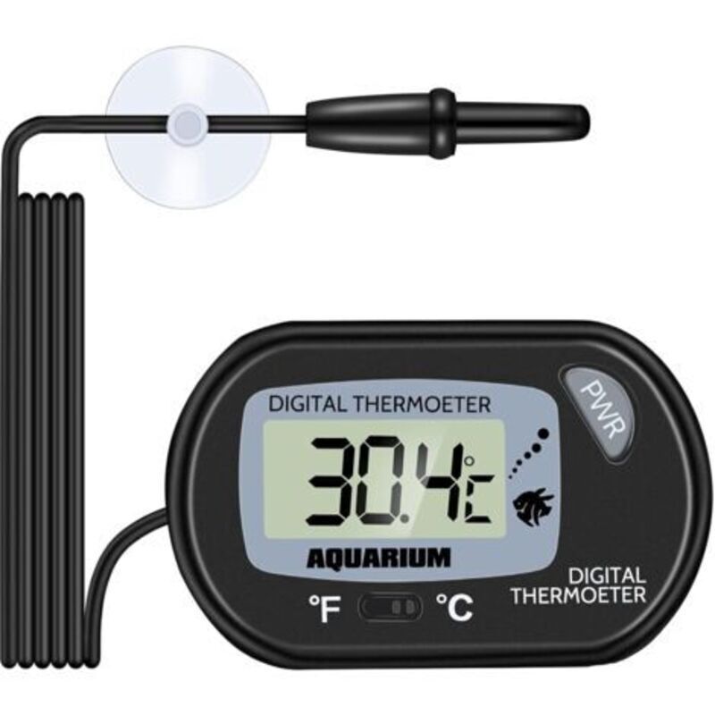 Aquariumthermometer, digitales LCD-Aquariumthermometer mit Saugnapf und Tauchsonde für Aquarium und Terrarium