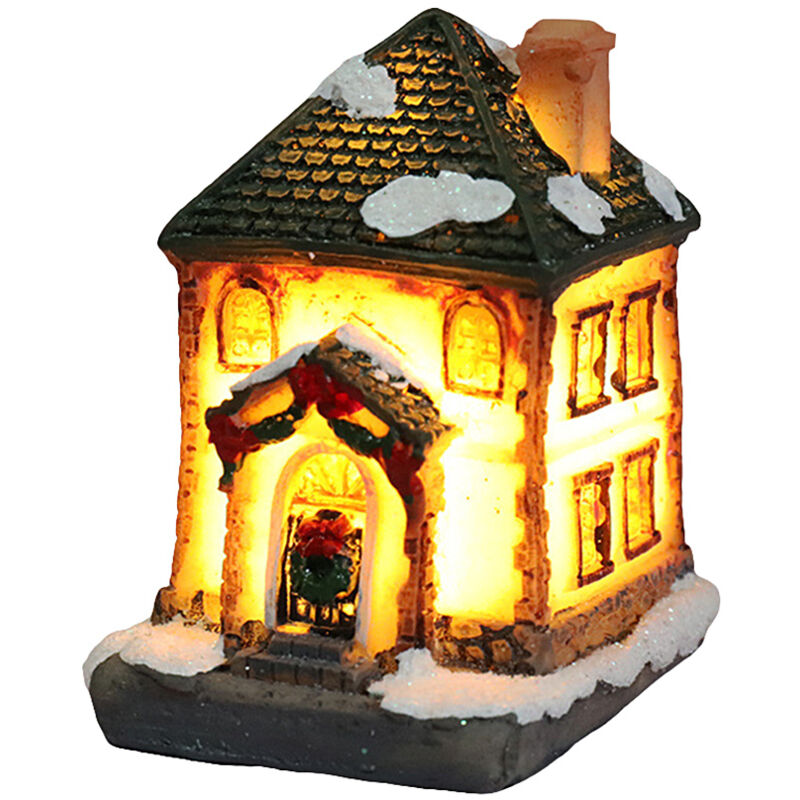 aqxreight LED-Weihnachtshaus mit Beleuchtung, Weihnachtsdekoration, Weihnachtsdorfhaus, Stadt für Weihnachtsgeschenke, Weihnachtshaus mit