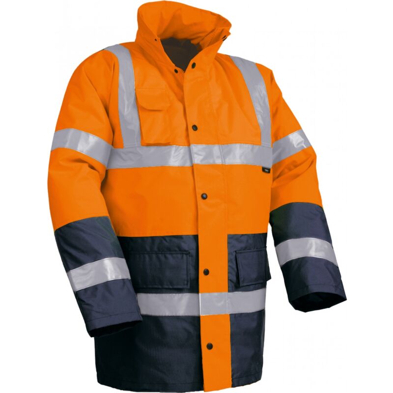 Triuso Vizwell VWJK05 Warnschutz-Kontrast-Parka Gr. 2XL leuchtorange/marine