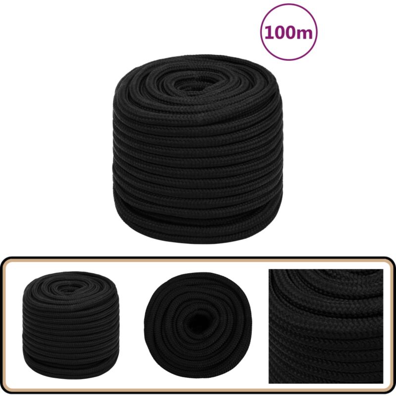 Vidaxl - Arbeitsseil Schwarz 18 mm 100 m Polyester - Arbeitseil - Polyester Seil - Schnur - Baumarkt - Gartenseil