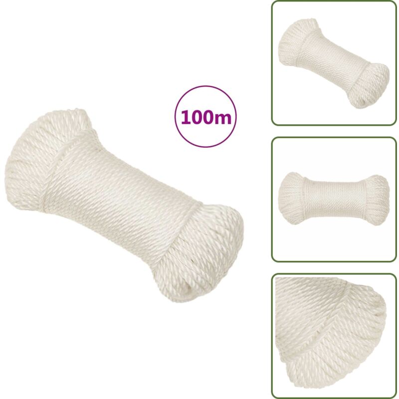 Arbeitsseil Weiß 3 mm 100 m Polypropylen - Arbeiterseil - PP-Seil - Polyesterseil - Baumarkt - Gartenseil