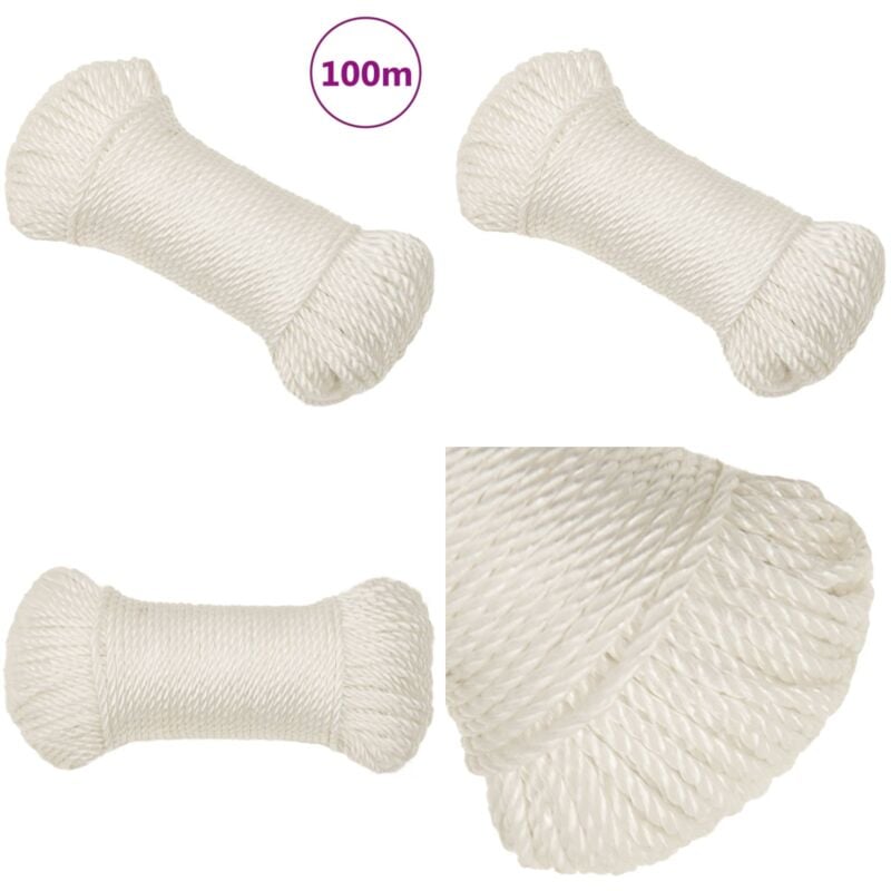 Arbeitsseil Weiß 3 mm 100 m Polypropylen - Arbeiterseil - PP-Seil - Polyesterseil - Baumarkt - Gartenseil - Home & Living