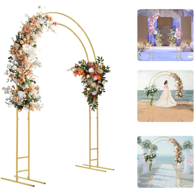 Gojoy - Arch Hochzeit Bogen Metall Hintergrund Luftballon Blumen Ständer Rahmen Für Geburtstag, Party, Bankett