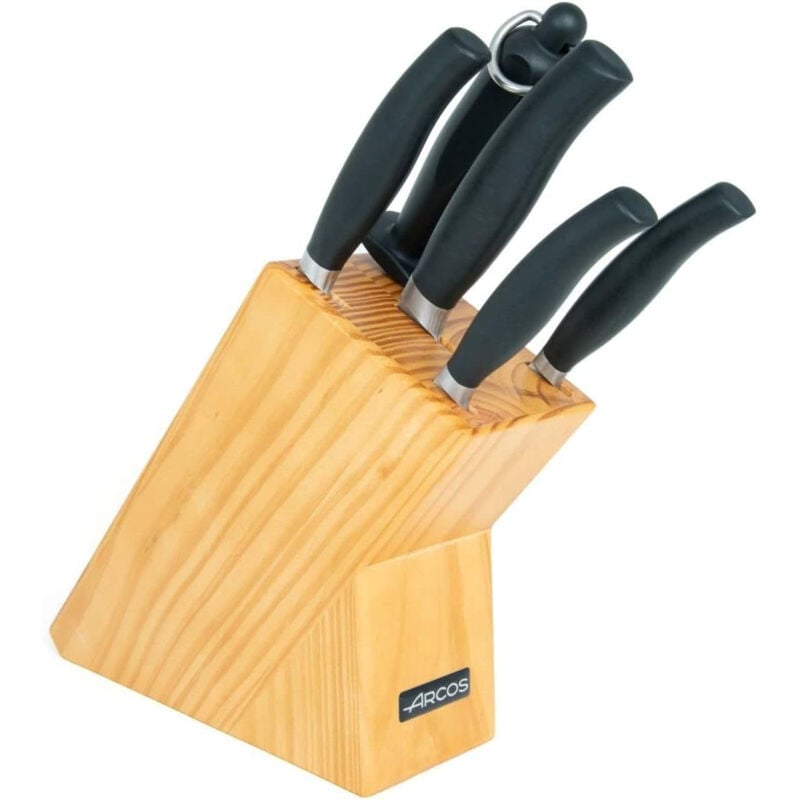 Clara Serie - 4er-Set Küchenmesser de (Besteck + Koch + Brot + Gemüse) + 1 Chaira - Geschmiedeter Edelstahl nitrum - Eingespritzter Griff de