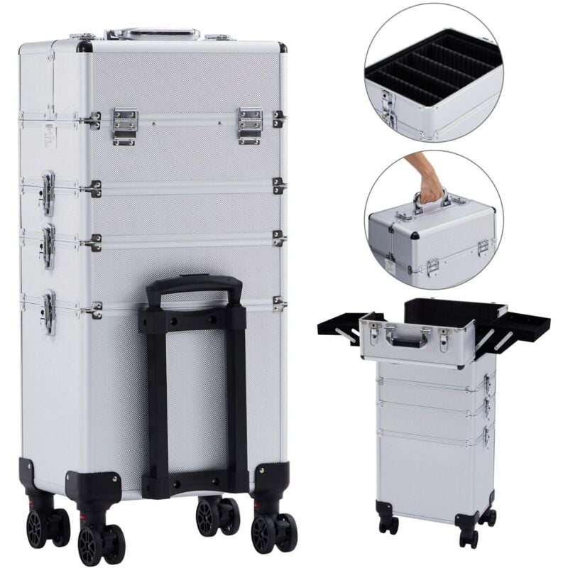 Arebos - Kosmetikkoffer xl Schminkkoffer Beautykoffer Pilotenkoffer Friseurkoffer