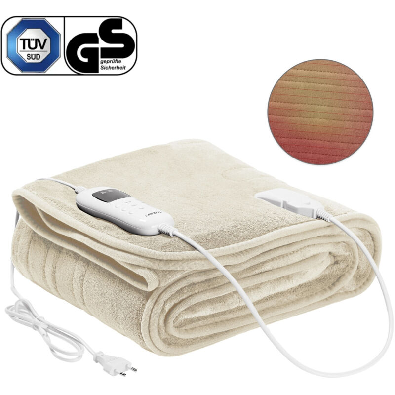 Arebos - Elektrische Heizdecke 160x120cm Wärmedecke waschbar Kuscheldecke Beige