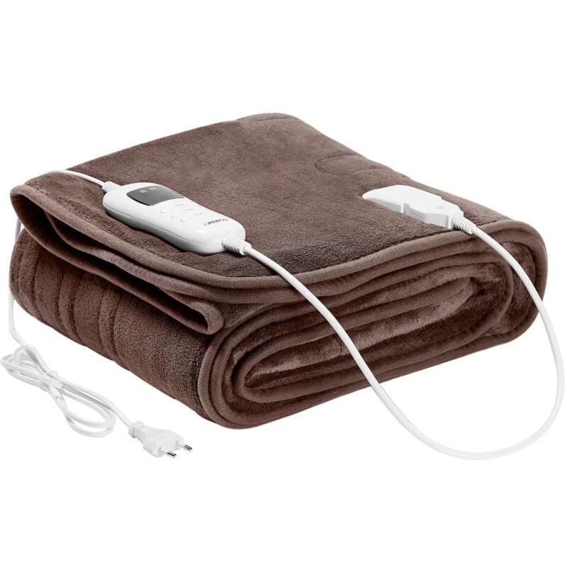 Arebos - Heizdecke 200x180cm Wärmedecke beheizbare Decke maschinenwaschbar Abschaltautomatik, Timer, Überhitzungsschutz, Vorheizfunktion 9 Heizstufen