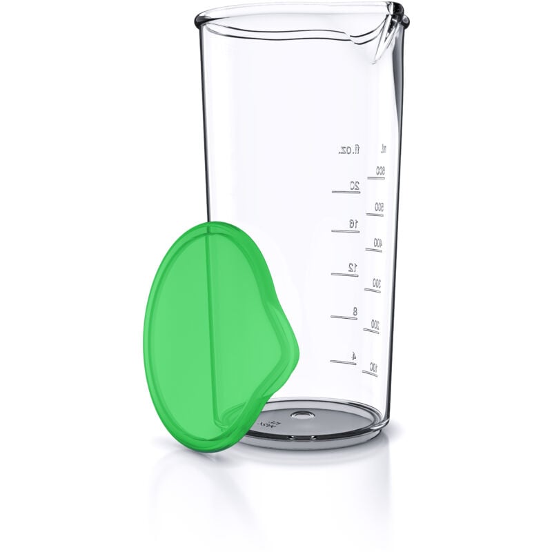 Arendo - 600 ml Messbecher, für Handrührer & Handmixer geeignet, mit Verschlusskappe, Transparent