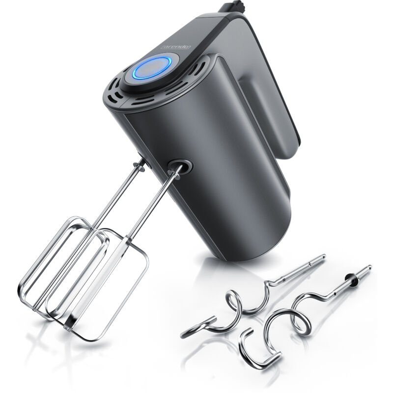 Arendo - Handmixer aus Edelstah mit Turbostaste - Handrührer inkl. 2 Quirle & 2 Knethaken