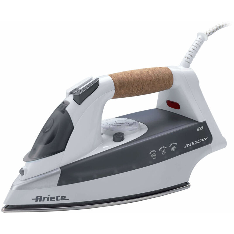 Ariete 6232 Trocken- & Dampfbügeleisen Edelstahl-Bügelsohle Grau 2200 W