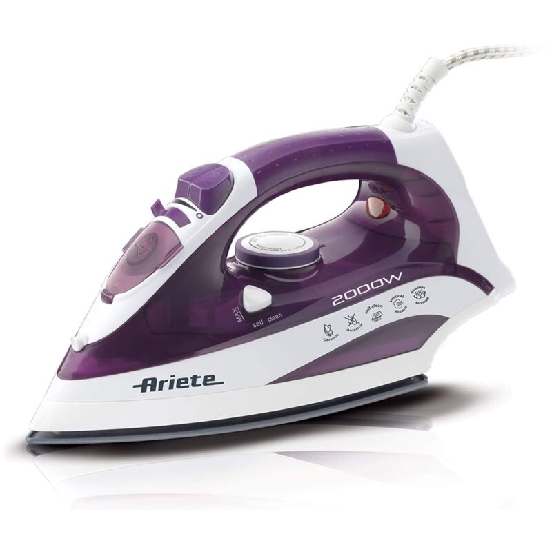Ariete 6235 - Bügeleisen (Dampftrockenbügeleisen, Keramiksohle, 2 m, 140 g/min, lila, weiß, 28 g/min)