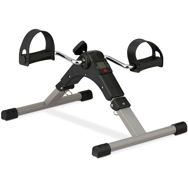 Arm- und Beintrainer, klappbar, für Büro, Zuhause, Senioren Radtrainer, Mini Heimtrainer 39x36x49,5cm, schwarz - Relaxdays